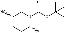 tert-butyl (2R,5S)-5-hydroxy-2-methylpiperidine-1-carboxylate Struktur