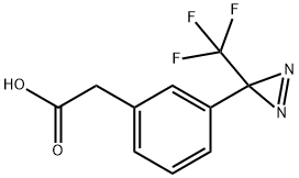 2-(3-(3-(trifluoromethyl)-3H-diazirin-3-yl)phenyl)acetic acid Struktur