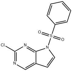 7-(benzenesulfonyl)-2-chloro-7H-pyrrolo[2,3-d]pyrimidine Struktur