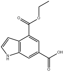 4-(ethoxycarbonyl)-1H-indole-6-carboxylic acid Struktur