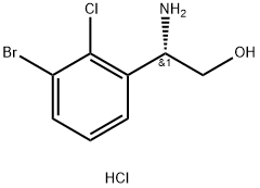 (S)-2-amino-2-(3-bromo-2-chlorophenyl)ethanol HYDROCHLORIDE Struktur