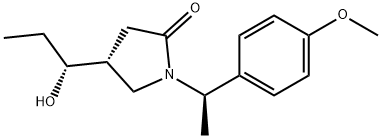 (R)-4-((R)-1-HYDROXYPROPYL)-1-((R)-1-(4-METHOXYPHENYL)ETHYL)PYRROLIDIN-2-ONE Struktur