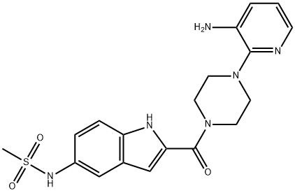 Methanesulfonamide,N-[2-[[4-(3-amino-2-pyridinyl)-1-piperazinyl]carbonyl]-1H-indol-5-yl]- Struktur