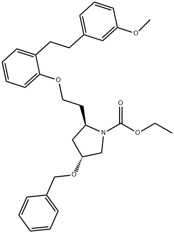 (2R,4R)-ethyl 4-(benzyloxy)-2-(2-(2-(3-methoxyphenethyl)phenoxy)ethyl)pyrrolidine-1-carboxylate