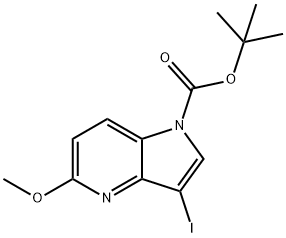 3-Iodo-5-methoxy-pyrrolo[3,2-b]pyridine-1-carboxylic acid tert-butyl ester Struktur