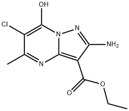 ethyl 2-amino-6-chloro-7-hydroxy-5-methylpyrazolo[1,5-a]pyrimidine-3-carboxylate Struktur