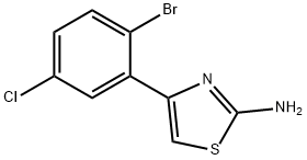 4-(2-bromo-5-chlorophenyl)-1,3-thiazol-2-amin Struktur