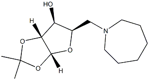 (3aR,5R,6S,6aR)-5-[(azepan-1-yl)methyl]-2,2-dimethyl-tetrahydro-2H-furo[2,3-d][1,3]dioxol-6-ol Struktur