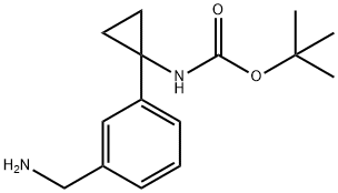 tert-butyl (1-(3-(aminomethyl)phenyl)cyclopropyl)carbamate Struktur