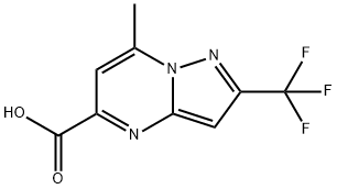 7-Methyl-2-trifluoromethyl-pyrazolo[1,5-a]pyrimidine-5-carboxylic acid Struktur