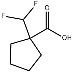 1-Difluoromethyl-cyclopentanecarboxylic acid Struktur