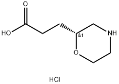 (S)-3-(Morpholin-2-yl)propanoic acid hydrochloride Struktur