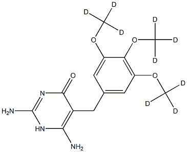 2,6-diamino-5-[[3,4,5-tris(trideuteriomethoxy)phenyl]methyl]-1H-pyrimidin-4-one Struktur