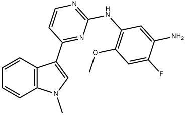 1,3-Benzenediamine, 4-fluoro-6-methoxy-N1-[4-(1-methyl-1H-indol-3-yl)-2-pyrimidinyl]- Struktur