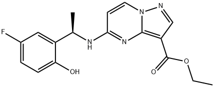 乙基 (R)-5-((1-(5-氟-2-羥基苯基)乙基)氨基)吡唑并[1,5-A]嘧啶-3-羧酸鹽 結(jié)構(gòu)式