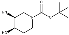 tert-butyl (3S,4R)-3-amino-4-hydroxypiperidine-1-carboxylate Struktur