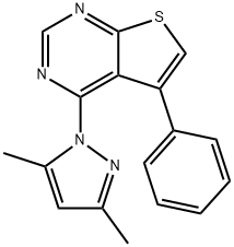 4-(3,5-dimethyl-1H-pyrazol-1-yl)-5-phenylthieno[2,3-d]pyrimidine Struktur