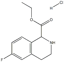 Ethyl 6-fluoro-1,2,3,4-tetrahydroisoquinoline-1-carboxylate hydrochloride Struktur