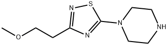 1-[3-(2-methoxyethyl)-1,2,4-thiadiazol-5-yl]piperazine Struktur