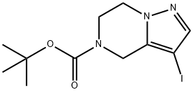 tert-butyl 6,7-dihydro-3-iodopyrazolo[1,5-a]pyrazine-5(4H)-carboxylate Struktur