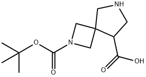 2-(tert-butoxycarbonyl)-2,6-diazaspiro[3.4]octane-8-carboxylic acid Struktur