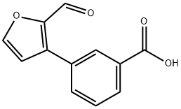 3-(2-formylfuran-3-yl)benzoic acid Struktur