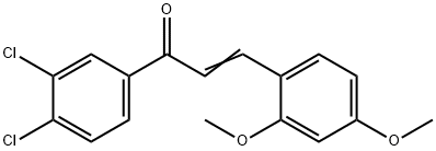 (2E)-1-(3,4-dichlorophenyl)-3-(2,4-dimethoxyphenyl)prop-2-en-1-one Struktur