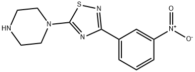 1-[3-(3-nitrophenyl)-1,2,4-thiadiazol-5-yl]piperazine Struktur