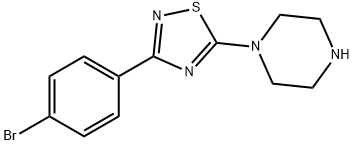 1-[3-(4-bromophenyl)-1,2,4-thiadiazol-5-yl]piperazine Struktur