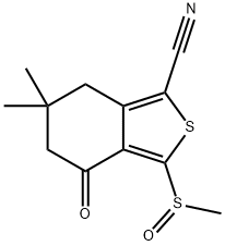 6,6-DIMETHYL-3-(METHYLSULFINYL)-4-OXO-4,5,6,7-TETRAHYDROBENZO[C]THIOPHENE-1-CARBONITRILE Struktur