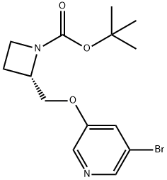 (S)-TERT-BUTYL 2-(((5-BROMOPYRIDIN-3-YL)OXY)METHYL)AZETIDINE-1-CARBOXYLATE Struktur