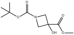 1-tert-butyl 3-methyl 3-hydroxyazetidine-1,3-dicarboxylate Struktur