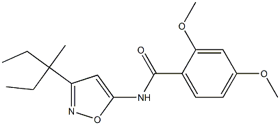 Benzamide, N-[3-(1-ethyl-1-methylpropyl)-5-isoxazolyl]-2,4-dimethoxy- Struktur