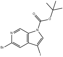 5-Bromo-3-iodo-pyrrolo[2,3-c]pyridine-1-carboxylic acid tert-butyl ester Struktur