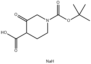 1-BOC-3-OXO-ISONIPECOTIC ACID SODIUM SALT Struktur