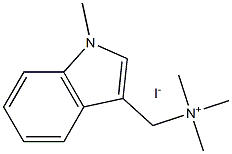 1H-Indole-3-methanaminium, N,N,N,1-tetramethyl-, iodide Struktur