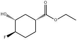 ethyl (1R,3R,4R)-4-fluoro-3-hydroxycyclohexane-1-carboxylate Struktur