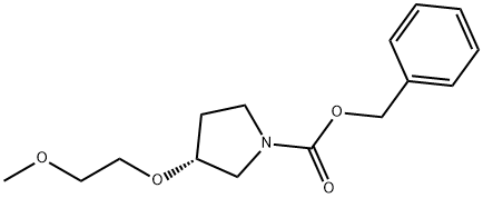 (R)-BENZYL 3-(2-METHOXYETHOXY) PYRROLIDINE-1-CARBOXYLATE Struktur