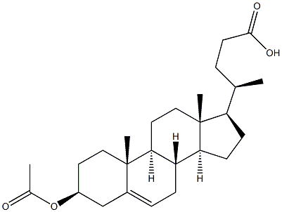 Chol-5-en-24-oic acid,3-(acetyloxy)-, (3b)- Struktur