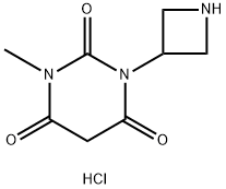 1-(azetidin-3-yl)-3-methylpyrimidine-2,4,6(1H,3H,5H)-trione hydrochloride Struktur