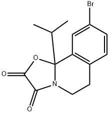 9-BROMO-10B-ISOPROPYL-5,6-DIHYDRO-2H-OXAZOLO[2,3-A]ISOQUINOLINE-2,3(10BH)-DIONE Struktur