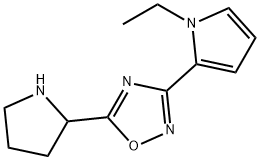 3-(1-ethyl-1H-pyrrol-2-yl)-5-(pyrrolidin-2-yl)-1,2,4-oxadiazole Struktur