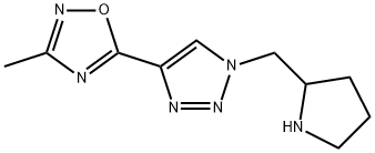 3-methyl-5-(1-(pyrrolidin-2-ylmethyl)-1H-1,2,3-triazol-4-yl)-1,2,4-oxadiazole Struktur