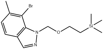 7-Bromo-6-methyl-1-((2-(trimethylsilyl)ethoxy)methyl)-1H-indazole Struktur