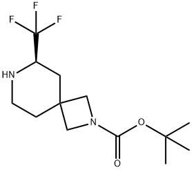 tert-butyl (R)-6-(trifluoromethyl)-2,7-diazaspiro[3.5]nonane-2-carboxylate Struktur