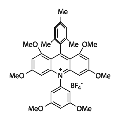 10-(3,5-Dimethoxyphenyl)-9-mesityl-1,3,6,8-tetramethoxyacridin-10-ium tetrafluoroborate >=95% Struktur