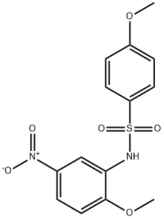 4-methoxy-N-(2-methoxy-5-nitrophenyl)benzenesulfonamide Struktur