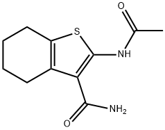 2-acetamido-4,5,6,7-tetrahydrobenzo[b]thiophene-3-carboxamide Struktur