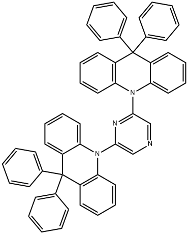 2,6-bis(9,9-diphenylacridin-10(9H)-yl)pyrazine Struktur