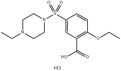 2-Ethoxy-5-((4-ethylpiperazin-1-yl)sulfonyl)benzoic acid hydrochloride Struktur